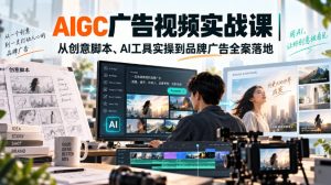 AIGC广告视频实战课｜从创意脚本、AI工具实操到品牌广告全案落地-副业资源站