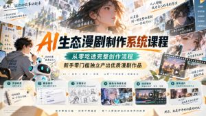 AI生态漫剧制作系统课程，从零吃透完整创作流程，新手零门槛独立产出优质漫剧作品-副业资源站