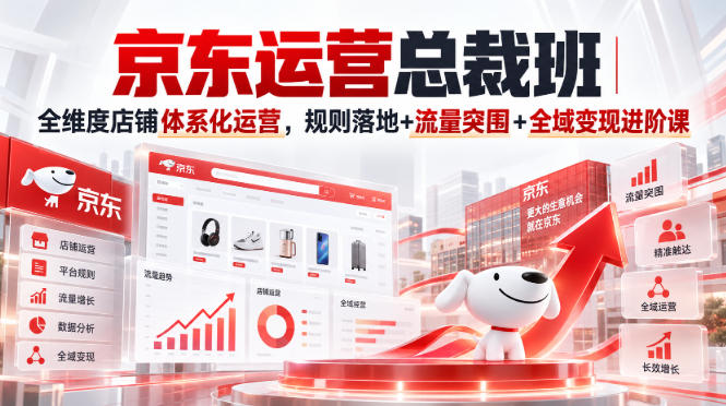 京东运营总裁班｜全维度店铺体系化运营，规则落地+流量突围+全域变现进阶课-副业资源站