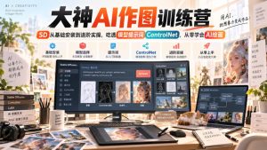 大神AI作图训练营，SD从基础安装到进阶实操，吃透模型提示词ControlNet，从零学会AI绘画-副业资源站