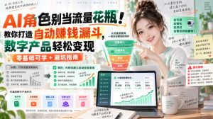 AI角色别当流量花瓶！教你打造自动賺钱漏斗，数字产品轻松变现（零基础可学+避坑指南）【原创双语字幕】-副业资源站