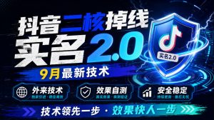 抖音二核掉线十名2.0，9月最新技术，外来技术，效果自测-副业资源站