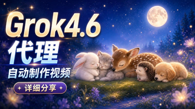 Grok 4.6代理自动制作视频！从提示词到成片全流程详细分享｜AI Agent实操分享-副业资源站