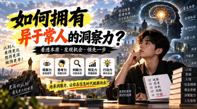 某公众号付费文章：如何拥有异于常人的洞察力？-副业资源站