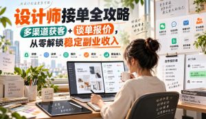 设计师接单全攻略-无水印，多渠道获客+谈单报价，从零解锁稳定副业收入-副业资源站