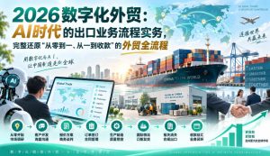 2026数字化外贸：AI时代的出口业务流程实务，完整还原”从零到一、从一到收款”的外贸全流程-副业资源站