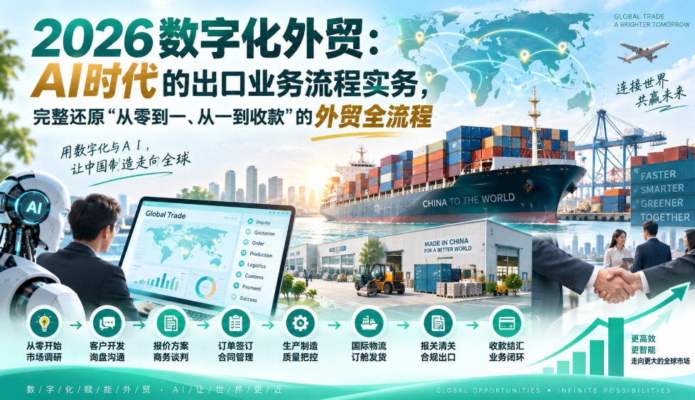 2026数字化外贸：AI时代的出口业务流程实务，完整还原”从零到一、从一到收款”的外贸全流程-副业资源站