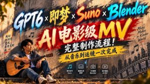 GPT6×即梦×Suno×Blender|AI电影级MV完整制作流程!从音乐到运镜一次完成!-副业资源站