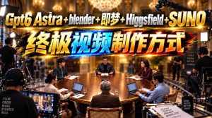 GPT-6 Astra+Blender+即梦+Higgsfield+Suno=终极视频制作方式!-副业资源站