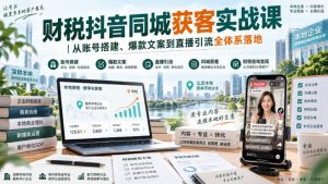 财税抖音同城获客实战课｜从账号搭建、爆款文案到直播引流全体系落地-副业资源站