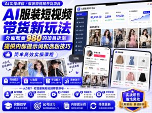 外面收费980AI快手带货系统课程，内部课程首次外放，操作简单高效，一分钟一条爆款视频-副业资源站