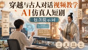 穿越与古人对话视频教学，AI仿真人短剧，包含提示词-副业资源站