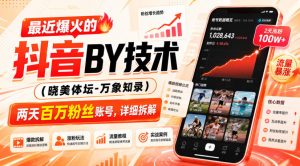最近爆火的抖音搬运技术（晓美体坛-万象知录），两天百万粉丝账号，详细拆解-副业资源站