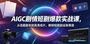 AIGC剧情短剧爆款实战课，从选题剧本到高清成片，解锁短剧副业新赛道（更新0906）-副业资源站
