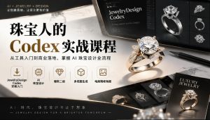 珠宝人的Codex实战课程｜JewelryDesign Codex安装入门、AI珠宝设计、爆款二创、多视图生成、电商精修海报全链路教学-副业资源站