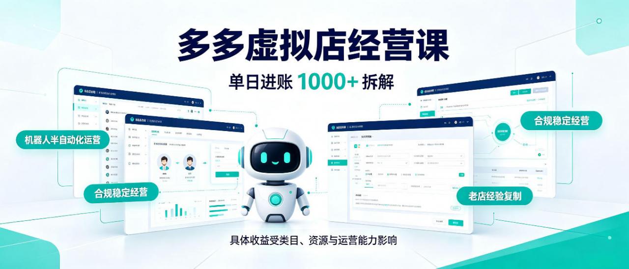 日入1k+的拼多多虚拟小店,AI+机器人实现半自动店铺,新人轻松上手【揭秘】