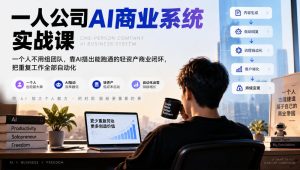 一人公司AI商业系统实战课，一个人不用组团队，靠AI搭出能跑通的轻资产商业闭环，把重复工作全部自动化-副业资源站