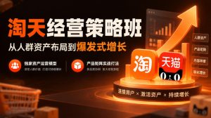 淘天经营策略班,从人群资产布局到爆发式增长,独家资产运营模型,产品矩阵实战打法-副业资源站