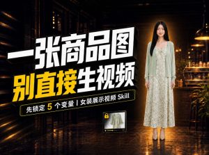 女装AI视频总翻车？问题不在提示词，女装展示视频Skill先锁定5个变量！-副业资源站