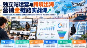 独立站运营与跨境出海营销全链路实战课，覆盖独立站运营、海外数字营销、业务数据分析和职业成长等多个方向，零基础到实战全面提升-副业资源站