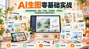 AI生图零基础实战，涵盖自媒体配图、海报、IP角色、信息图表、UI落地页，从零搭建你的AI图像创作能力-副业资源站