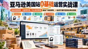 亚马逊美国站0基础运营实战课｜选品利润核算、关键词布局、FBA库存管理、新品广告投放等，一站式打通开店到出单全流程-副业资源站