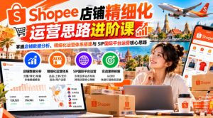 Shopee店铺精细化运营思路进阶课，掌握店铺数据分析、精细化运营体系搭建与SIP国际平台运营核心思路-副业资源站