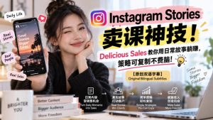 Instagram Stories卖课神技！Delicious Sales教你用日常故事躺賺，策略可复制不费脑！【原创双语字幕】-副业资源站