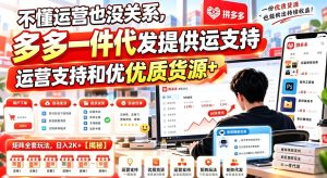 不懂运营也没关系,多多一件代发提供运营支持和优质货源,矩阵全套玩法,日入2K+【揭秘】-副业资源站
