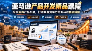 亚马逊产品开发精品课程,挖掘蓝海产品机会,打造具备竞争力的亚马逊精品链接-副业资源站