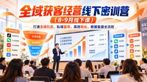 全域获客经营线下密训营（8-9月线下课），打通全域引流、私域留存、高效转化、数据复盘全流程-副业资源站