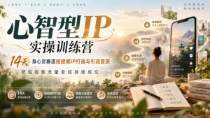 心智型IP实操训练营｜14天身心灵赛道短视频IP打造与引流变现，把短视频流量变成持续成交-副业资源站
