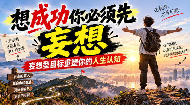 付费文章：想成功你必须先妄想，妄想型目标重塑你的人生认知-副业资源站