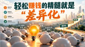 某公众号付费文章：轻松賺钱的精髓就是“差异化”-副业资源站