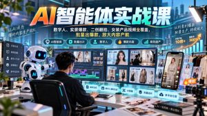 AI智能体实战课，数字人、实景爆款、二创翻拍、女装产品视频全覆盖，批量出爆款，放大内容产能-副业资源站