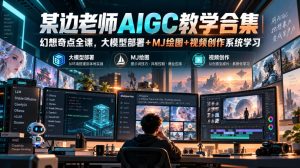 某边老师AIGC教学合集｜幻想奇点全课，大模型部署+MJ绘图+视频创作系统学习-副业资源站