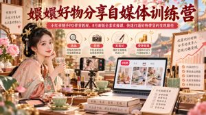 嬛嬛好物分享自媒体训练营｜小红书随手PO带货教程，8月新版全套实操课，快速打通好物带货的变现路径-副业资源站