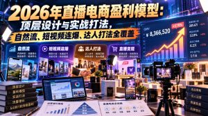 2026年直播电商盈利模型：顶层设计与实战打法，自然流、短视频连爆、达人打法全覆盖-副业资源站