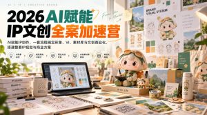 2026AI赋能ip文创全案加速营，AI赋能IP创作，一套流程搞定形象、VI、素材库与文创商业化，搭建整套IP视觉与商业方案-副业资源站