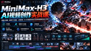 MiniMax-H3 AI视频创作实战课,掌握AI短剧、高燃打斗动画、人物表演、8-12G低显存优化与全自动视频生成工作流-副业资源站
