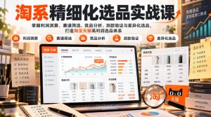 货架电商精细化选品实战课：掌握利润测算、赛道筛选、竞品分析、测款验证与差异化选品，打造淘宝天猫高利润选品体系-副业资源站