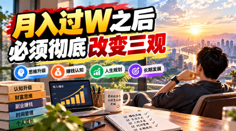 某公众号付费文章：月入过W之后，必须彻底改变三观-副业资源站