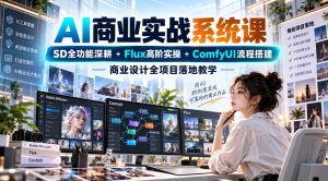 AI商业实战系统课｜SD全功能深耕+Flux高阶实操+Comfyui流程搭建，商业设计全项目落地教学-副业资源站