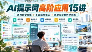 AI提示词高阶应用15讲｜通用指令思维+多元输出模式+商业行业案例全落地-副业资源站