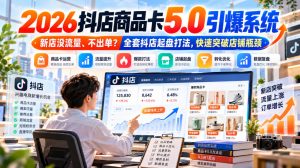 2026抖店商品卡5.0引爆店铺流量，新店没流量、不出单？全套抖店起盘打法，快速突破店铺瓶颈-副业资源站