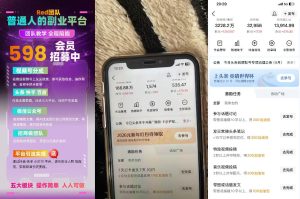 收费598的Red团队普通人副业陪跑，视频号、公众号、头条、百度、快手多平台矩阵变现，新手小白也能月入1W-副业资源站