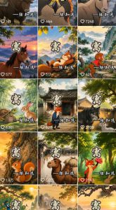 抖音某博主的AI寓言故事动画教学，涵盖封面设计、AI动画生成、工具、低成本薅羊毛生成，轻松入局蓝海赛道变现-副业资源站